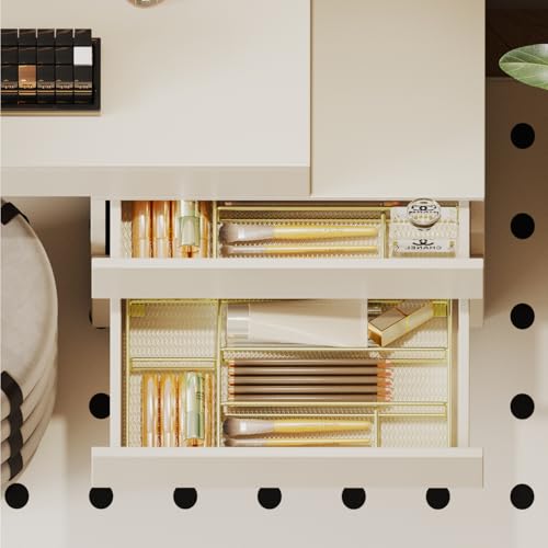 Desk Drawer Organizer Tray, Office Drawer Organizer, Desk Accessories & Workspace Organizers, Suitable for Tools, Pencils, Office Supplies Storage (Gold) - color: Gold