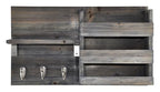 Spiretro Wall-Mounted Key Holder Hooks - Rustic Wood Weathered Grey & Black - Entryway Organizer for Mail, Leashes, and Purses - Floating Shelf, 16.5” W x 9.75" H x 4.5” D - color: Weathered Grey & Black Organizer & Wood Shelf