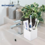 Diatomite Toothbrush Holders for Bathrooms, Electric Toothbrush and Toothpaste Holder 3 Slots Tooth Brush Organizer for Bathroom Countertop, Shower, Vanity - White - color: White