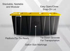 57 Gal. Tough Storage Tote in Black with Yellow Lid