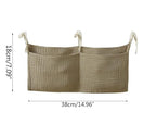 Bedside hanging bag for storing baby milk bottles and blankets - Baby diaper folding bed organizer bag - Brown - color: brown