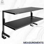 VIVO Clamp-on 30 inch Above or Below Desk 2-Tier Shelving Unit for Table Accessories, Gaming Devices, and More, Storage Tray, Desktop Organizer, Black, STAND-SHELF30C