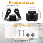 24 Pack Broom and Mop Holder Wall Mount, Hanging Clamp Clip Hanger Utility Rack, Heavy Duty Stainless Steel Adjustable Clamp Organizer with Screws for Garage, Home, Garden Tools, Black