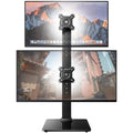 HUANUO Dual Monitor Stand for 13 to 34 Inch, Max Load 44 lbs, Vertical Monitor Mount, Freestanding Monitor Riser with Swivel, Tilt, Rotation, 13 Height Settings, Max VESA 100x100