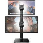 HUANUO Dual Monitor Stand for 13 to 34 Inch, Max Load 44 lbs, Vertical Monitor Mount, Freestanding Monitor Riser with Swivel, Tilt, Rotation, 13 Height Settings, Max VESA 100x100