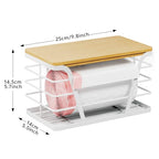 TIDIIABODE Small Grocery Bag Holder, Trash Bag Dispenser with Removable Bamboo Top, No Drill,White - color: 1-Pack-S-White