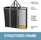 CleverMade Collapsible Laundry Caddy – Foldable Laundry Hamper & Tote, XXL 64L Pop-Up Laundry Basket with Handles, Space-Saving Laundry Organizer for Home, Dorm, Closet & Travel, 2 Pack - Black Gray - color: Black Gray
