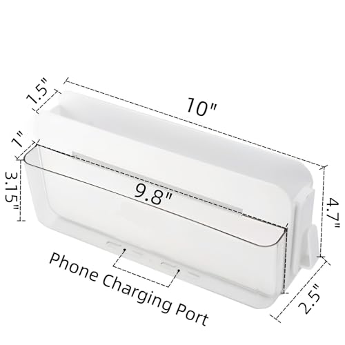 Adhesive Remote Control Holder Wall Mounted Phone Charging Holder Universal Controller Holder Wall Mount Storage Organizer Box No Drilling Home Office Desk (Bedside Shelf)