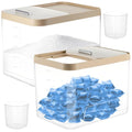 Large Laundry Pods Container with Slide Lid, Laundry Room Organization for Booster Beads with Measuring Scoops, Laundry Pods Holder for Scent Booster, Powder, Pods. (Clear 2-Pack)