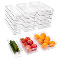 12 Pack Refrigerator Organizer Bins, 3 Sizes Stackable Clear Pantry Storage with Handles for Fridge, Freezer, Shelves, Drawer, Snack Organizer for Home & Kitchen - size: 12 Pack