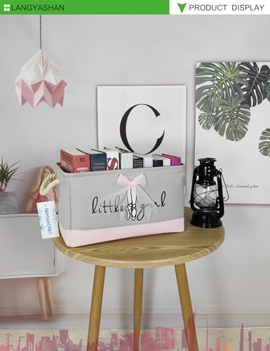 LANGYASHAN Rectangular Storage Bin Collapse Canvas Fabric Cartoon Storage Basket with Handles for Organizing Home Kitchen Boys and Girls Toys Office Closet Shelf Baskets (Rec lace) - color: Rectangle lace
