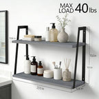 SRIWATANA Floating Wall Shelves, 2-Tier Rustic Wood Shelves for Bedoom, Bathroom, Living Room, Kitchen (Weathered Gray) - color: 3. Weathered Grey