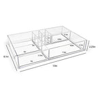 Isaac Jacobs 8-Compartment Clear Acrylic Drawer Organizer (13" L x 8.1" W x 2.3" H), Multi-Sectional Tray & Storage Solution for Makeup, School & Office Supplies, Bathroom, Kitchen (Pack of 2) - size: 8-Compartment (Pack of 2)