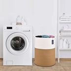 COMSE Extra Large Blanket Basket, Tall Woven Storage Basket, Nursery Hamper, 15.7”x 21.7”, Cotton Rope Laundry Hamper for Toys Clothes Towels, White/Camel - color: White & Camel