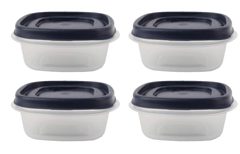 Bundle Food Storage Containers 1.25 Cup Food Storage Containers 9 Peice Set, Blue Easy Find Lids, 4 Containers, 4 Lids Chalk Pen And Chalk Labels - color: Blue, size: 1.25 Cup Pack of 4