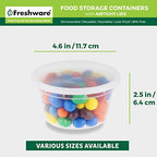 Freshware Food Storage Containers [240 Set] 12 oz Plastic Deli Containers with Lids, Slime, Soup, Meal Prep Containers, BPA Free, Stackable, Leakproof, Microwave, Dishwasher and Freezer Safe - size: 12 oz, 240-Set