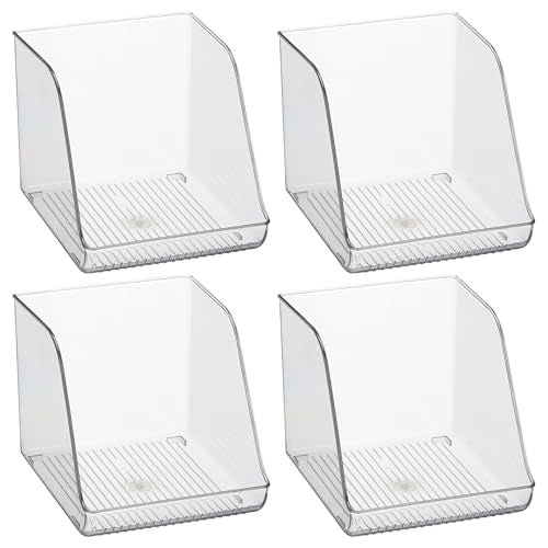 iDesign Plastic Water Bottle Organizer for Fridge, Clear Bottle Holder for Kitchen and Pantry, 4-Pack - style: Pack of 4- Tall