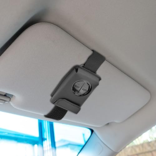 Homakover Garage Door Opener Holder for Visor, Carrying Case for Chamberlain LiftMaster Garage/Gate Door Opener Remote, Adjustable Visor Bag Gate Clicker Holder (Black-Chamberlain KLIK5U-BK2 Garage) - size: 3.31 x 2.05 inches