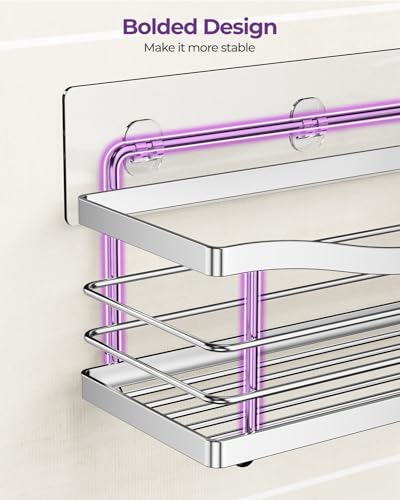 ODesign Shower Caddy 3 Pack-Shower Organizer Shelves Rack Rustproof SUS304 Stainless Steel for Bathroom Storage&Kitchen-No Drilling Adhesive Shower Caddy Shelf Dorm Room Essentials-Silver - color: Silver
