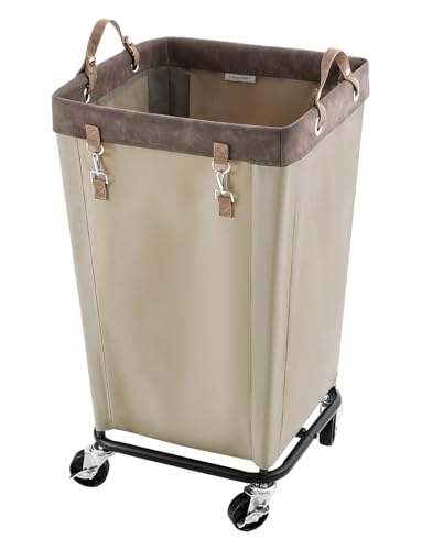 StorageWorks 160L Laundry Basket with Wheels, Large Rolling Hampers for Clothing Organizer, Dirty Clothes Basket for Hotel, Home, Closet, Dorm, Light Khaki - color: Light Khaki, size: 160L