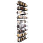 SWOMMOLY Adjustable Wall Mount Spice Rack, 9-Tier Dual-use (Multi-use) Organizer, Black - color: Black, size: 9-Tier