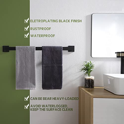 KOKOSIRI 20-Inch Single Towel Bar, Bathroom Kitchen Towel Holder, Wall Mounted SUS304 Stainless Steel Towel Rack, Matte Black, B4003BK-L20 - color: Matte Black, size: 20-Inch