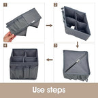 VERONLY Cosmetic Storage Bins Makeup Organizer, Adjustable Multifunction Storage Box Desk Drawer Divider for Makeup Brushes, Bathroom Countertop or Dresser, Set of 4 - style: Gray 4PC