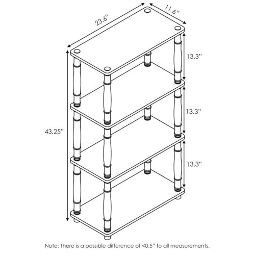 Furinno Turn-N-Tube 4-Tier Multipurpose Shelf Display Rack, Classic Tubes, Beech/White - color: Beech/White, size: 4-Tier Classic Tube