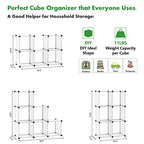 C&AHOME Cube Storage Organizer, 6-Cube Shelves Units, Closet Cabinet, DIY Plastic Modular Book Shelf, Ideal for Bedroom, Living Room, Office, 36.6" L x 12.4" W x 36.6" H Translucent White SBTM3506A - color: Translucent White