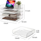 DCA Large Capacity Desk Organizer, 4 Tier Paper Organizer, File Organizer for Desk, Stackable Paper Tray for Office, Home and School