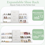 Cidaziya Expandable Closet Organizers and Storage,Wide Long 3 Drawer Dresser,White Fabric Storage Dresser, Clothes Shelves for Kids, Purse Organizer Small Shoe Rack for Closet Bedroom(47.24~71.47in) - size: 47.24~ 71.47"W*11.41"D * 24.01"H