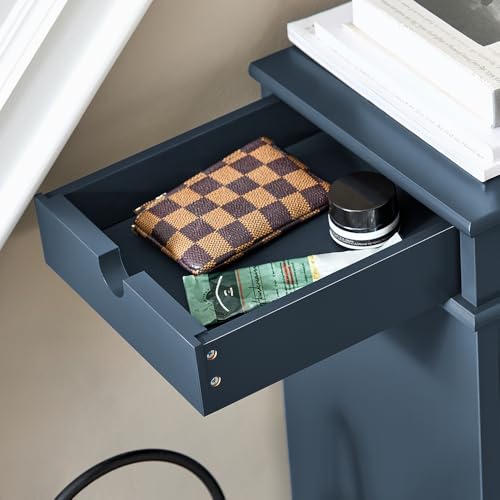 Haotian Shoe Cabinet with 3 Flip Drawers, Freestanding Shoe Rack for Entryway, Shoe Organizer with Hidden Drawer, Navy Blue, FSR94-B (9.45" D x 20.87" W x 46" H) - color: Navy, size: 3 Drawers:20.8x9.4x46"