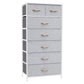 Crestlive Products Vertical Dresser Storage Tower - Sturdy Steel Frame, Wood Top, Easy Pull Fabric Bins, Wood Handles - Organizer Unit for Bedroom, Hallway, Entryway, Closets - 7 Drawers (Light Gray) - color: Light Gray, style: 7 Drawers