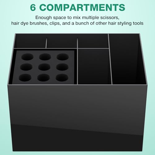 Noverlife Hair Salon Scissor Holder Box, Shear Holder for Stylist, Professional Hairdressing Scissors Rack Barber Organizer Box for Storage Combs Clips Brushes Holder, Barber Supplies Shear Case - color: Checkered Style2 - Black
