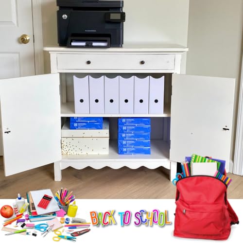 Evelots Magazine File Holder - Set of 24 White - Office Desk Organizer - Sturdy Cardboard - New Upgraded Double Front Panel for More Stability - Full 4 Inch Wide - Easy Assemble - color: White, size: Set of 24