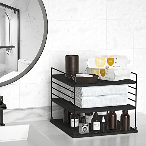 Upgraded Cabinet Organizers and Storage -Divided Compartment Holder for Plastic Bag, Wrap, Foil, Snack and Box for Kitchen and Pantry Organization and Storage, Kitchen Organization(Black) - color: Black