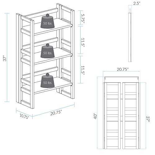 Casual Home 3-Shelf Folding Student Bookcase (20.75" Wide)-Espresso - color: Espresso
