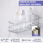 KINCMAX Iron Shower Caddies - Self Adhesive Bathroom Shelves for Showers - Wall Organizer Shampoo Holder Shelf - Peel and Stick On Caddy Bath Tub Rack - Pack of 2 Holders - Silver - style: 2-Pc Caddies - Wavy, Silver
