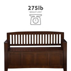 Linon Home Dcor Linon Home Decor Cynthia Storage Bench, 50"w x 17.25"d x 32"h, Walnut