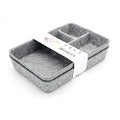 Welaxy Junk Drawer Organizer bin 4 Compartments Office Organizers Bins Felt Trays Drawers 2 dividers Multi-Purpose Storage (Grayx2) - color: Grey x 2