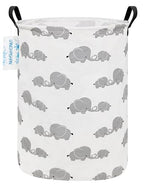 LANGYASHAN Storage Bin, Canvas Fabric Collapsible Organizer Basket for Laundry Hamper,Toy Bins,Gift Baskets, Bedroom, Clothes,Baby Nursery (Full Love Elephant) - color: Full Love Elephant