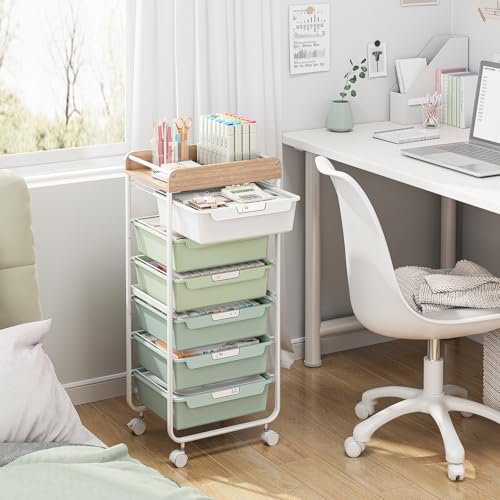APEXCHASER Utility Cart with 6 Drawers,Rolling Storage Cart for Crafters Artists Kids Teacher Student Storage Arts Crafts & Sewing Study Supplies in Craft Room Dorm Classroom Kids Room-Green - color: Green, size: 6-Drawers