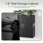 SoBuy Black Kitchen Wall Cabinet, Bathroom Wall Cabinet Over The Toilet Storage, Small Wall Mounted Medicine Cabinet with Adjustable Shelf, Narrow Floating Cabinet for Laundry Room, BZR200-T-SCH - color: Black