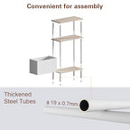 Narrow Side Table with Fabric Basket, End Table for Small Spaces, Slim Nightstand with 3-Tier Storage Shelf, Sofa Beside Table, for Living Room, Bed Room, Natrual Oak - color: Natrual Oak