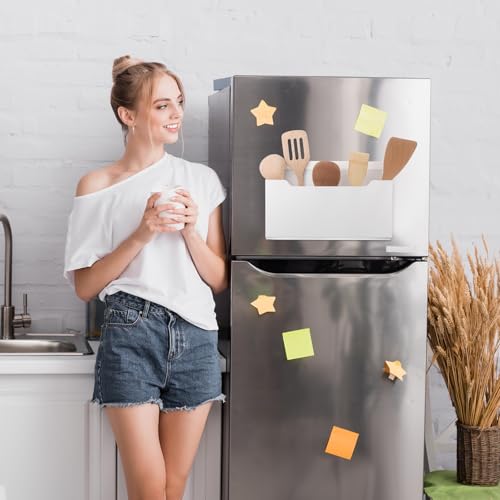 Fuutreo 6 Pcs Magnetic Wall File Organizer Magnetic Wall File Holder Refrigerator Magazine Holder for Mail Letters Paper(White,Horizontal-large) - color: White, size: Horizontal-Large