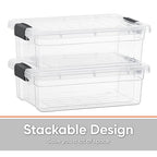 Superio Clear Plastic Storage Bins with Lid, 4.5 Quart Box, Organizing Containers, Stackable Plastic Tote for Home, Garage, Dorm, School, and Office - size: 4.5 Qt