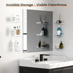 upsimples 6 Pack 6x4 Inches Acrylic Small Shelves, Floating Shelves for Wall, Display Shelf Organizer for Plants, Speaker, Radio, Toys, Clear - size: 6x4"