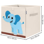 Foldable Animal Cube Storage Bins Fabric Toy Box/Chest/Organizer for Kids Nursery, 13 inch (Elephant) - color: Elephant