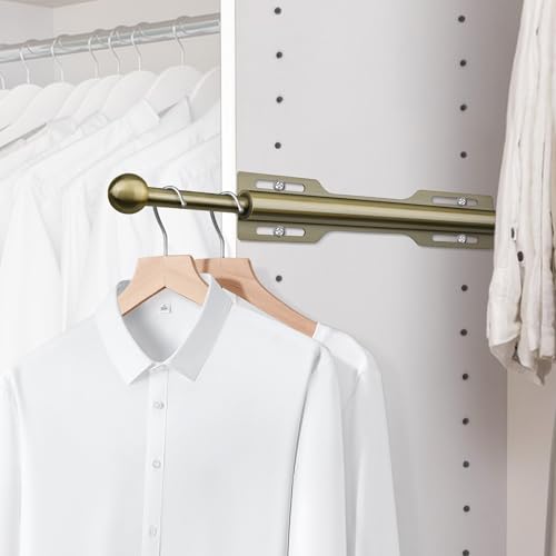 FIRJOY 12" Valet Rod for Closet Pull Out (1 Pack, Antique Brass) - color: Antique Brass, size: 1 Pack