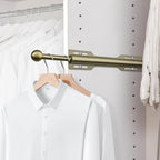FIRJOY 12" Valet Rod for Closet Pull Out (2 Pack, Antique Brass) - color: Antique Brass, size: 2 Pack